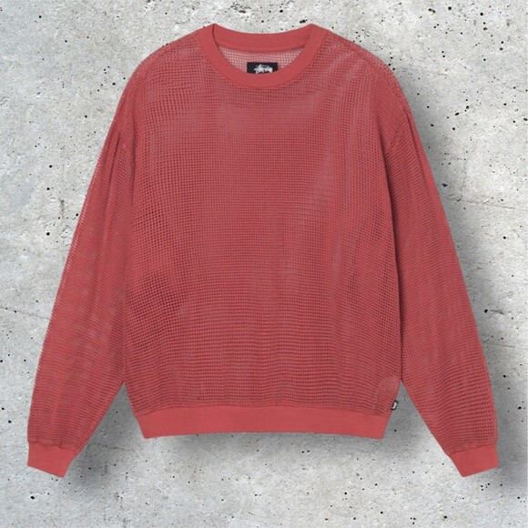 Stussy Pigment Dyed Loose Gauge Sweater in‎ Brick Size M - Picture 1 of 9